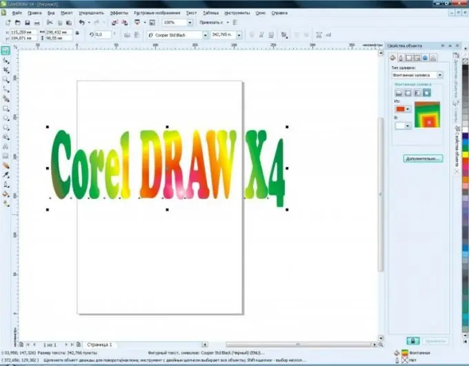 Kaip konvertuoti tekstą į kreives „Corel“