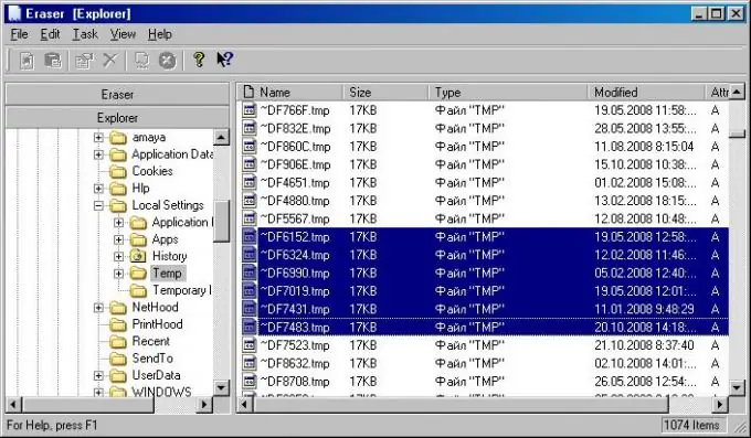 Per esborrar completament les fotos, necessiteu el programa Eraser