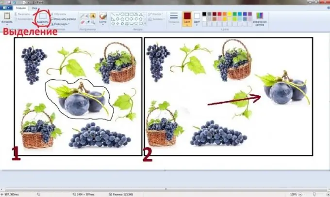 Die gesnyde voorwerp kan na 'n ander gedeelte van die tekening geskuif word