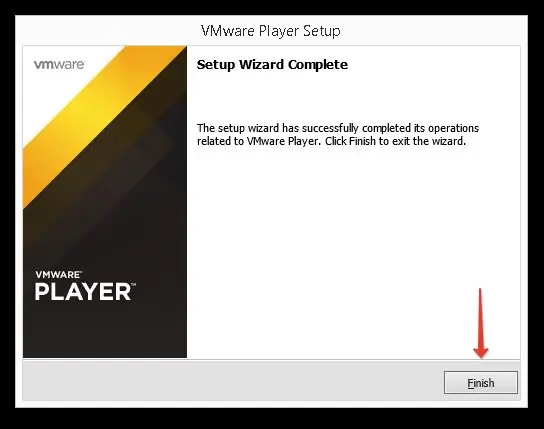 VMWare Player-ni o'rnatishni yakunlash