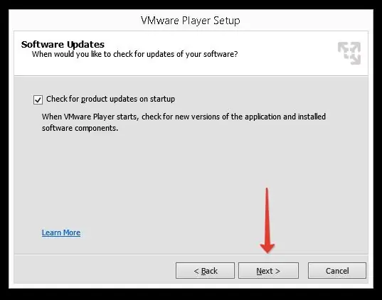 VMWare Player yeniləmələrini yoxlayın