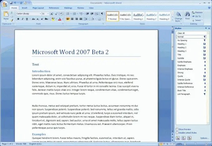 วิธีทำหัวเรื่องใน Word