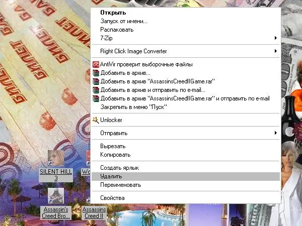 Cum se elimină pictogramele desktop selectate