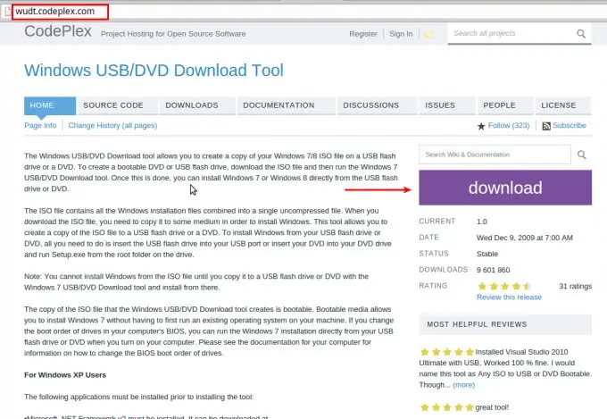 Windows USB / DVD Download Tool