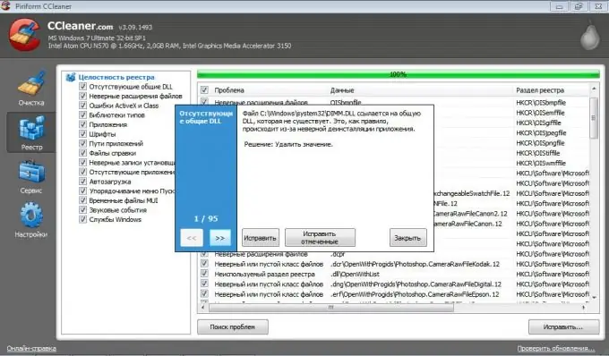 Hvordan rense registeret fra programmet