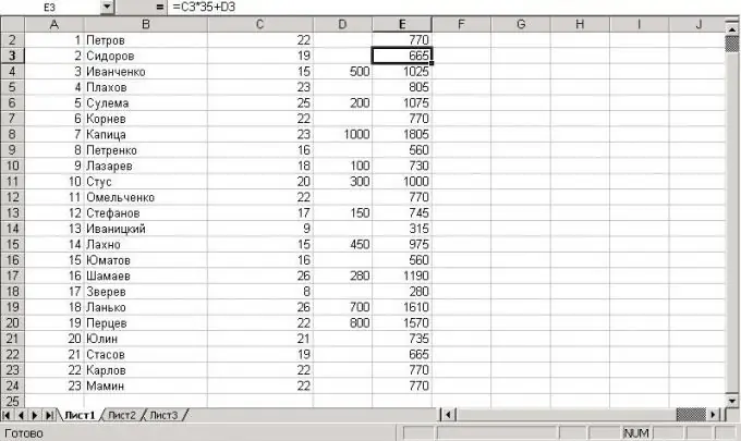 Cách tính công thức trong Excel