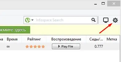 UTorrent програмын тохиргоо руу очно уу