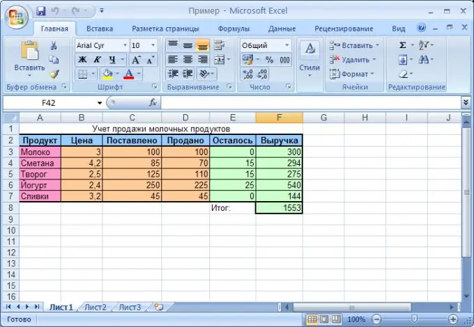 როგორ შეიტანოთ ფორმულები Microsoft Excel- ში