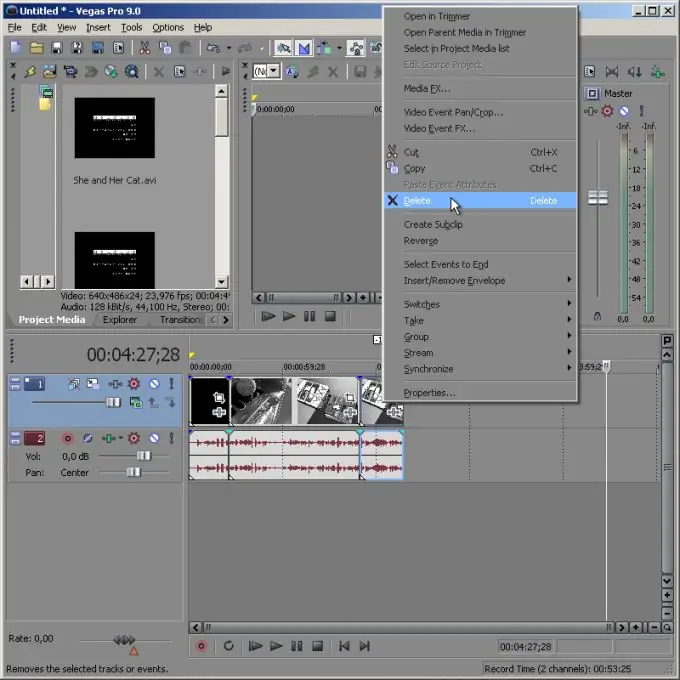 How to cut video in Sony Vegas