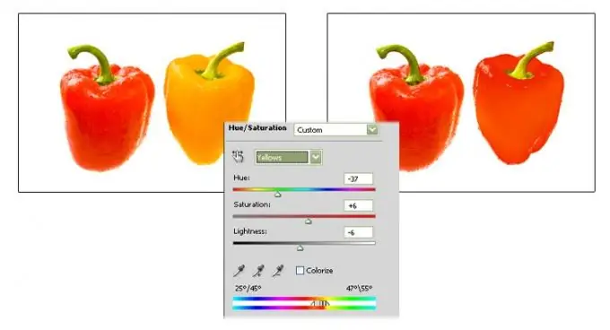 Kako promijeniti boju u Photoshopu