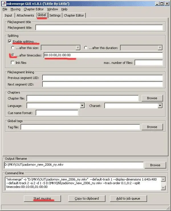 How to cut mkv file