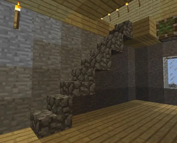 Een voorbeeld van een trap in Minecraft