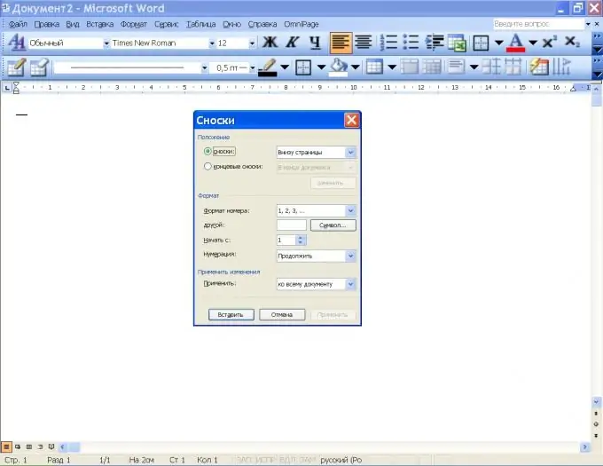 Come inserire una nota a piè di pagina in Word