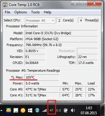 Դիտեք համակարգչային պրոցեսորի ջերմաստիճանը
