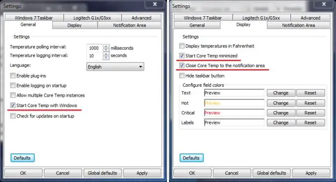 Configurando CoreTemp para monitorar constantemente a temperatura