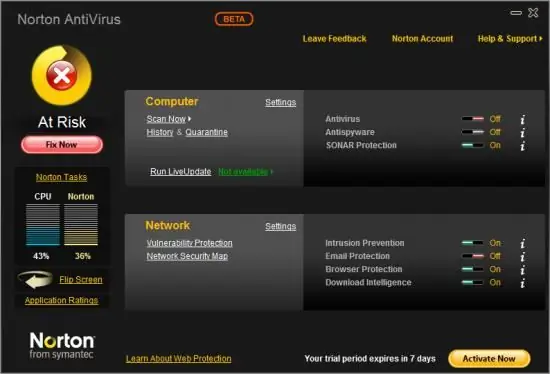 Com es desactiva l’antivirus de Norton