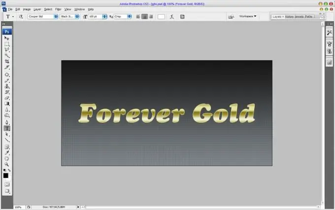 Cómo hacer texto dorado en Photoshop