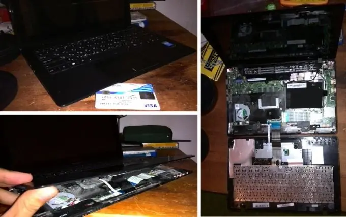 Removing the top cover of the Asus X200L laptop