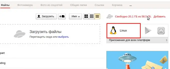 „Yandex. Disk“, skirtas „Linux“