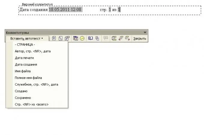 How to put headers and footers