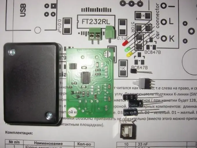 Hoe de K-line-adapter te controleren?