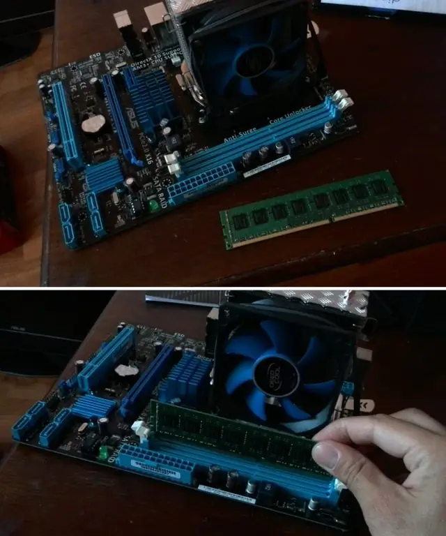 Nruab ib lub cim xeeb ntawm lub motherboard