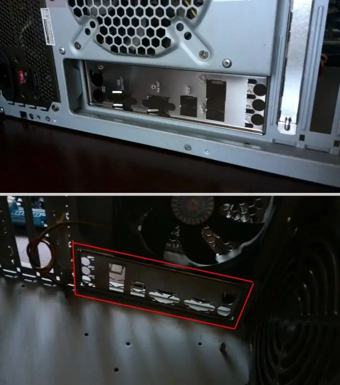 Kami menempatkan panel belakang untuk motherboard