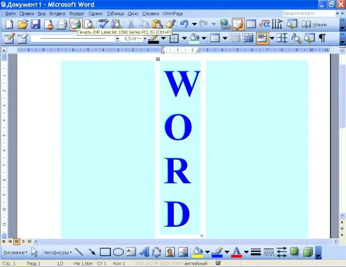 Cara menulis vertikal di Word