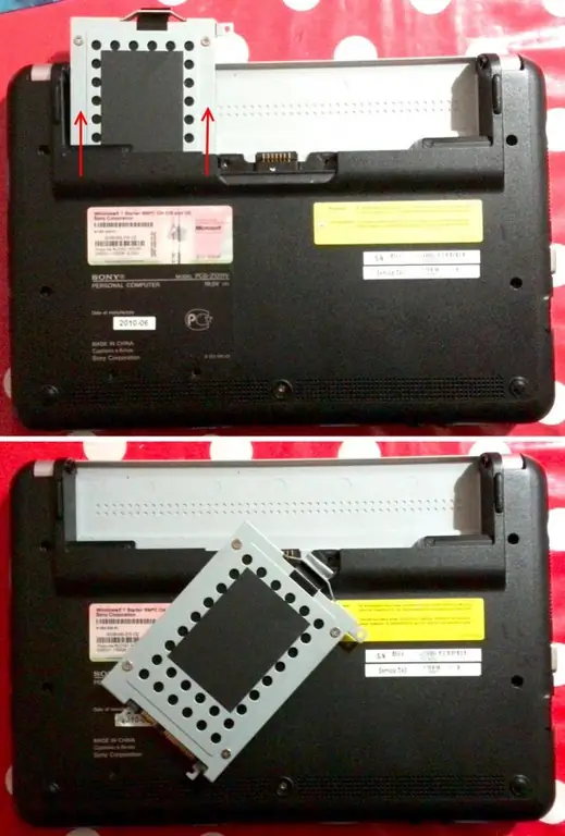 Melepaskan hard drive netbook Sony Vaio PCG-21311V (VPCM12M1R)