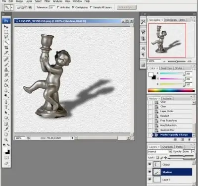 Hoe om 'n skaduwee in Photoshop te teken