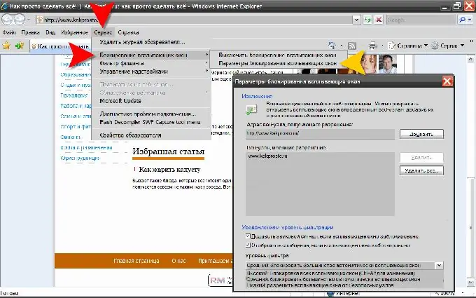 Internet Explorer: Povolenie a konfigurácia blokovania automaticky otváraných okien