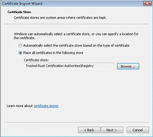 How to import a certificate