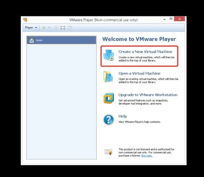 Sukurkite naują virtualią mašiną