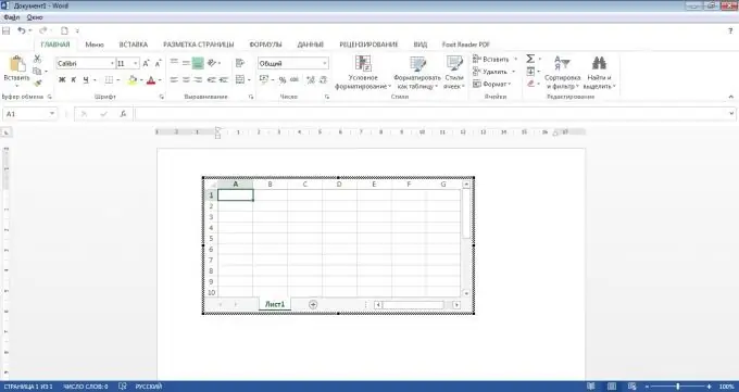 How to insert a table into a WORD page