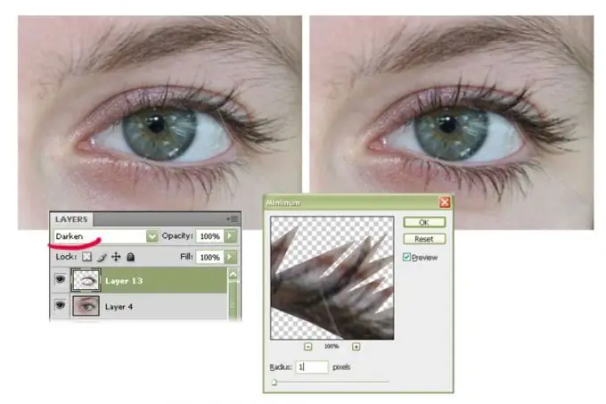 Wie man Wimpern in Photoshop macht