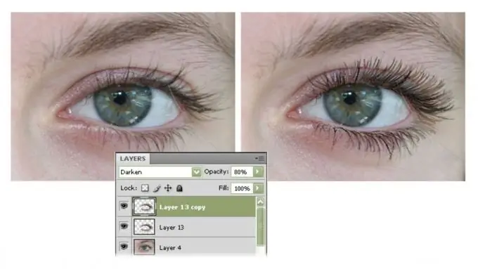 Wie man Wimpern in Photoshop macht