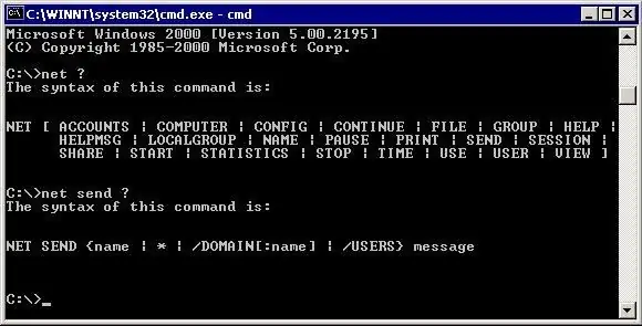 Jak wysłać wiadomość net send?