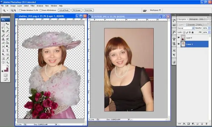 Kako umetnuti fotografiju u Photoshop predložak