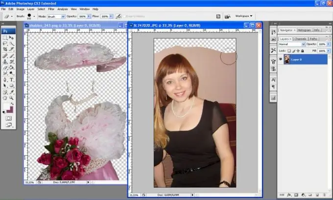 Kako umetnuti fotografiju u Photoshop predložak